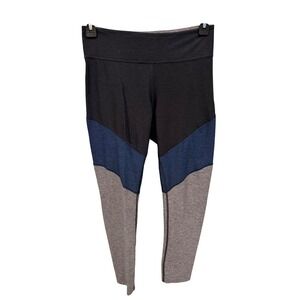 Outdoor Voices Leggings Women's Large High Rise Colorblock NWOT Gray Blue Yoga